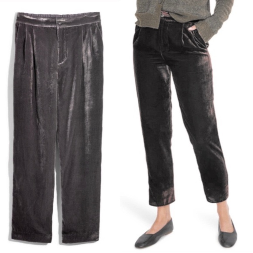 Madewell Velvet Pants with Elastic Waist